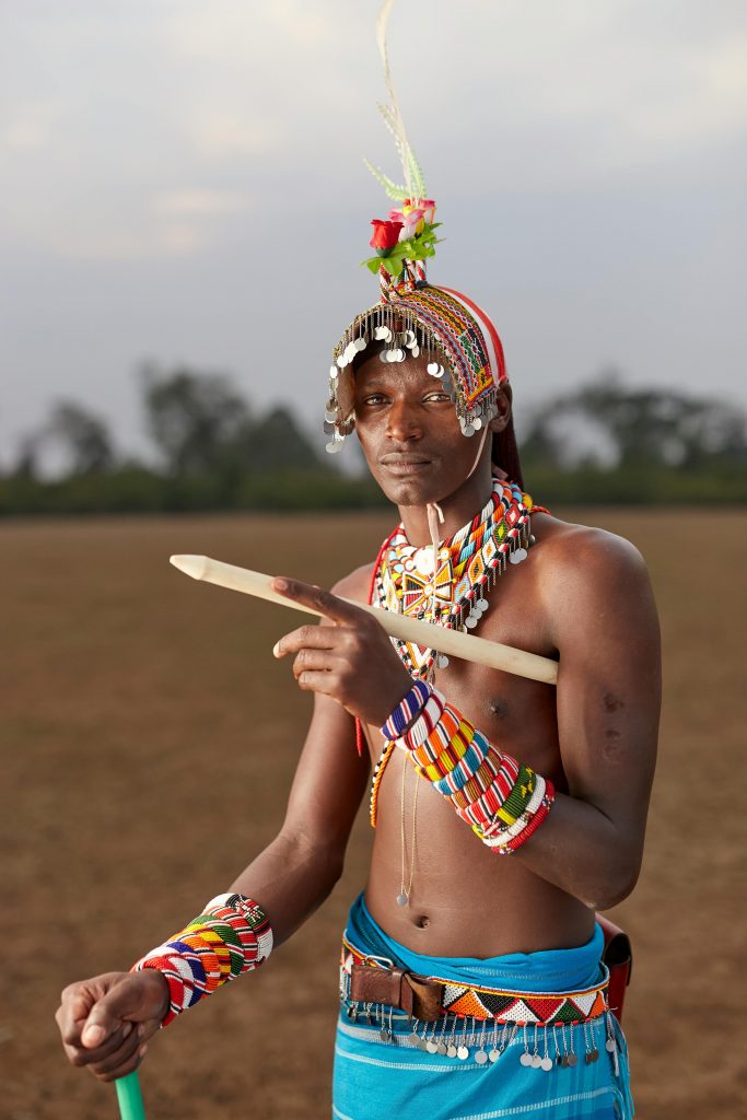 photo of a man in Kenya in traditional clothing by Kureng Workx